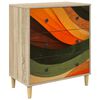 vidaXL Komoda BONN Retro valni uzorak 66 x 36,5 x 75 cm Sonoma
