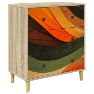 vidaXL Komoda BONN Retro valni uzorak 66 x 36,5 x 75 cm Sonoma