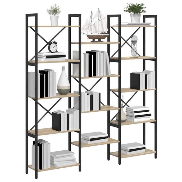 vidaXL Polica Sonoma hrast 156 x 25 x 167 cm Konstruirano drvo