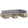 vidaXL 9-dijelni set vrtnih sofa s jastucima bež od poliratana