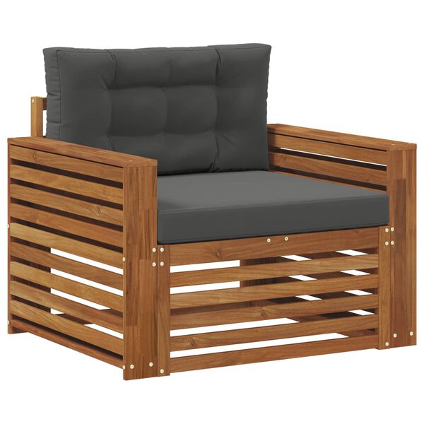 vidaXL Set vanjskih sofa Čvrsto drvo akacije i poliester Prirodna