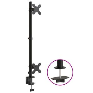 vidaXL Dvostruki nosač za monitor crni čelični VESA 75/100 mm
