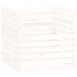 vidaXL Komposter bijeli 80 x 80 x 78 cm od masivne borovine