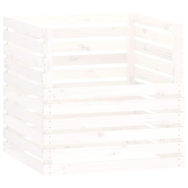 vidaXL Komposter bijeli 80 x 80 x 78 cm od masivne borovine