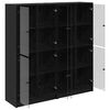 vidaXL Highboard 2 pcs Crni hrast 68 x 37 x 142 cm Konstruirano drvo