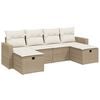 vidaXL 6-dijelni set vrtnih sofa s jastucima bež od poliratana