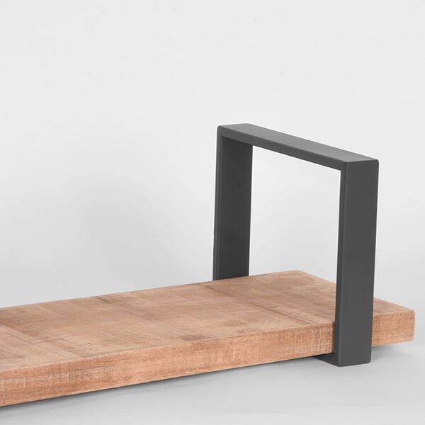 LABEL51 zidna polica Slam 60x23x20 cm M boja drva i spaljenog čelika