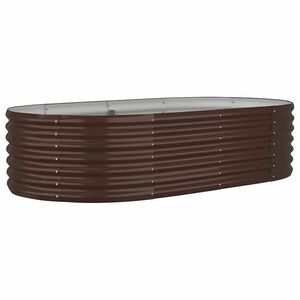 vidaXL Povi&scaron;ena vrtna gredica od pocinčanog čelika 152 x 80 x 36 cm smeđi