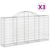 vidaXL Lučne gabionske ko&scaron;are 3 kom 200x30x100/120cm pocinčano željezo