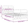 vidaXL Metalni okvir kreveta uzglavlje i podnožje bijeli 120x200 cm