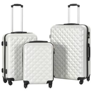 vidaXL 3-dijelni set čvrstih kovčega svjetlosrebrni ABS