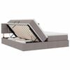 vidaXL Krevet S LED lampica s pohranom Sivo-smeđa 200 x 200 cm tkanina