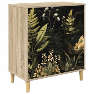 vidaXL Komoda RHENEN Tropski uzorak džungle 66 x 36,5 x 75 cm Sonoma