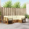 vidaXL Setovi sofa 6 pcs Prirodna i krem Čvrsto drvo akacije