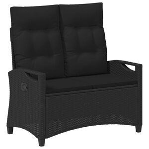 vidaXL Vrtna klupa s jastukom Crna 105 x 60 x 112 cm Čelik i poliester