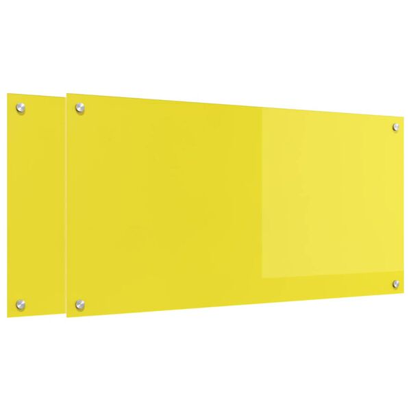vidaXL Kuhinjski zaštita 2 pcs Žuta 100 x 50 cm