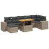 vidaXL 8-dijelni set vrtnih sofa od poliratana s jastucima sivi