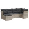 vidaXL 6-dijelni set vrtnih sofa od poliratana s jastucima svjetlosivi