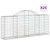 vidaXL Lučne gabionske ko&scaron;are 25 kom 200x30x80/100cm pocinčano željezo
