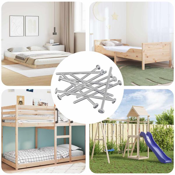 vidaXL Vijak 800 pcs Srebrno M6 x 120 mm Čelik