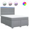 vidaXL Krevet box spring s madracem svjetlosiva 160x200 cm tkanina