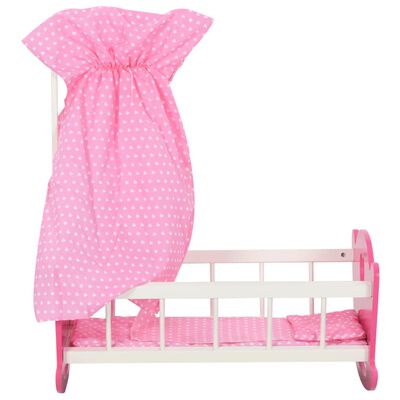 vidaXL Krevet za lutke s krovom MDF 50 x 34 x 60 cm ružičasti