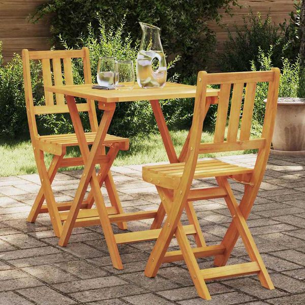 vidaXL Bistro set 3 pcs Prirodna nafta Čvrsto drvo akacije