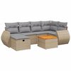 vidaXL 7-dijelni set vrtnih sofa s jastucima bež od poliratana