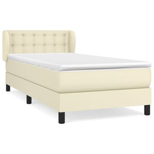 vidaXL Krevet s oprugama i madracem krem 90 x 190 cm od umjetne kože