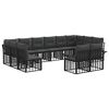 vidaXL Set vanjskih sofa 12 pcs Crna i tamno siva Poliester