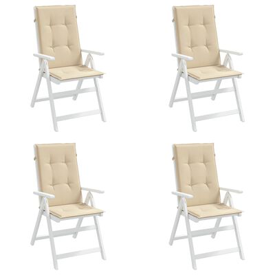 vidaXL Jastuci za vrtne stolice 4 kom bež 120 x 50 x 3 cm od tkanine