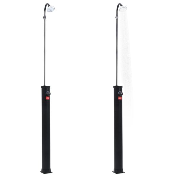vidaXL Vrtni solarni tuš crni 215 cm 8 L