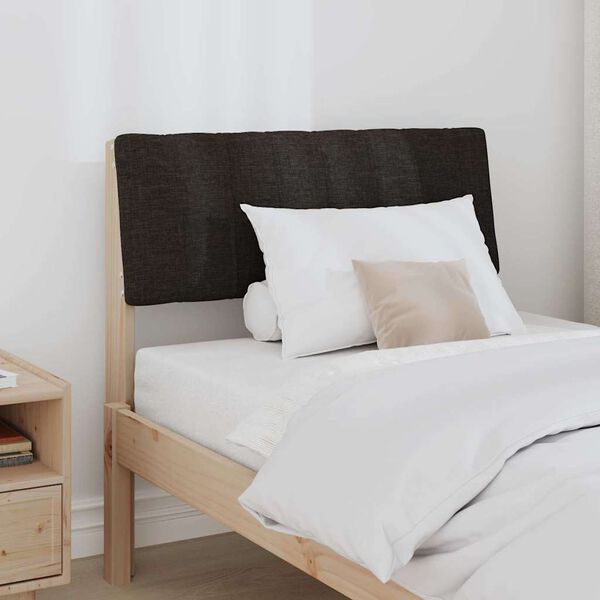 vidaXL Tapecirani uzglavlje Crna 75 cm Čvrsto borovo drvo