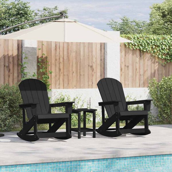 vidaXL Adirondack ljuljačke 2 pcs Crna HDPE