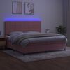 vidaXL Krevet box spring s madracem LED ružičasti 200x200cm bar&scaron;unasti