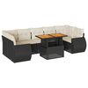 vidaXL 8-dijelni set vrtnih sofa od poliratana s jastucima crni