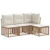 vidaXL Set vanjskih sofa s jastukom 4 pcs Prirodna Poliester