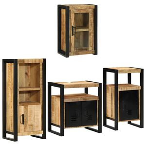vidaXL Set namje&scaron;taja za kupaonicu 4 kom. Smeđa 55 x 35 x 60 cm