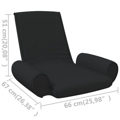 vidaXL Sklopiva podna stolica od tkanine crna