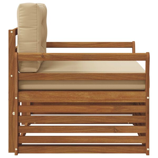 vidaXL Set vanjskih sofa Čvrsto drvo akacije i poliester Prirodna