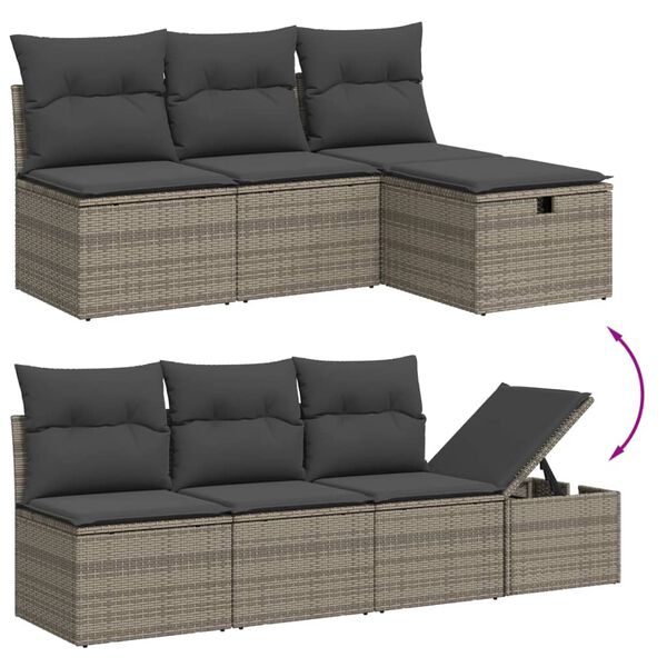 vidaXL 7-dijelni set vrtnih sofa sivi od poliratana