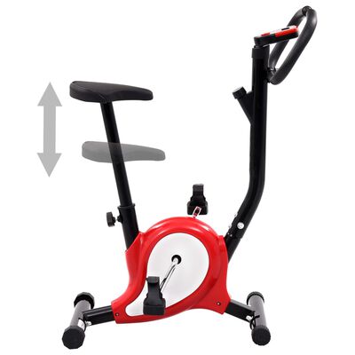 vidaXL Bicikl za vježbanje s remenom za otpor crveni