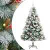 vidaXL Umjetno božićno drvce S LED lampica Zelena i bijela 210 cm
