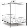 vidaXL Okvir za krevet s nadstre&scaron;nicom sivi metalni 160 x 200 cm