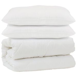 vidaXL Poplun s jastukom 3 pcs Bijelo Mikrofibra