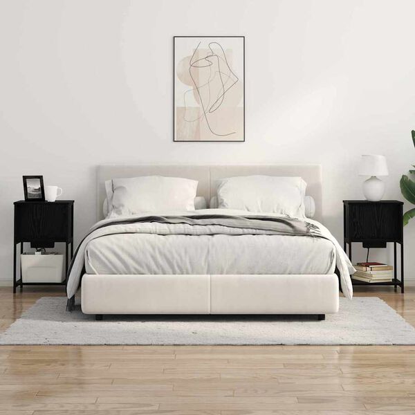 vidaXL Noćni ormar Crni hrast 38 x 31 x 61 cm Konstruirano drvo