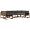 vidaXL Set vanjskih sofa s jastukom 6 pcs Prirodna i antracit