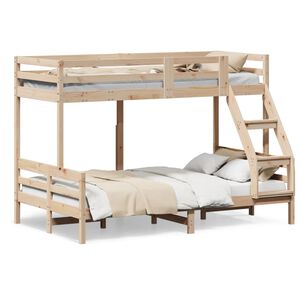 vidaXL Krevet na kat 90x200/120x200 cm od masivne borovine