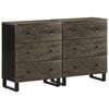 vidaXL Komoda 2 kom crna 60x33x75 cm Puno drvo Mango