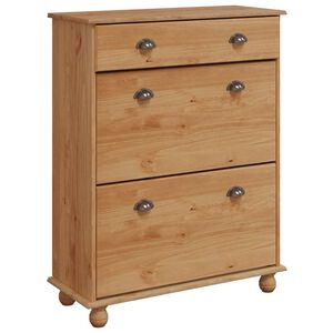 vidaXL Ormar za cipele ASKIM Smeđa 85 x 35 x 108 cm Čvrsto borovo drvo